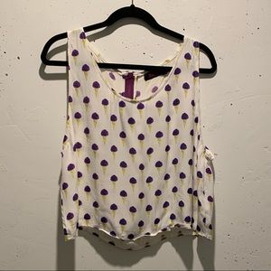 Ice Cream Print Crop Tank